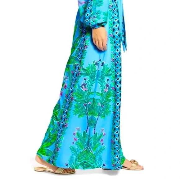 NWT LILLY PULITZER 2,4 CHYANNA PORTO BLUE BAMBOO FOREST New in original package - Picture 7 of 9